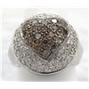 Image 2 : 1.50ctw Brown and White Diamond Ring - 14KT White Gold