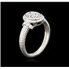 Image 3 : 14KT White Gold 0.39ctw Diamond Ring