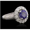 Image 2 : 14KT White Gold 2.23ct Tanzanite and Diamond Ring