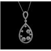 Image 1 : 1.26ctw Diamond Pendant With Chain - 14KT White Gold