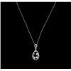 Image 2 : 1.26ctw Diamond Pendant With Chain - 14KT White Gold