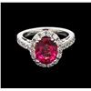 Image 2 : 2.83ct Pink Tourmaline and Diamond Ring - 14KT White Gold