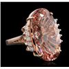 Image 1 : 14KT Rose Gold 23.97ct GIA Certified Morganite and Diamond Ring