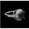 Image 2 : 4.03ct Tourmaline and Diamond Ring - 14KT White Gold