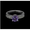 Image 2 : 1.39ct Tanzanite and Diamond Ring - 14KT White Gold