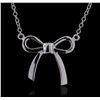 Image 1 : 14KT White Gold Bow Necklace