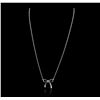 Image 2 : 14KT White Gold Bow Necklace