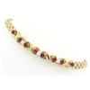 Image 1 : 0.15ctw Diamond and Ruby Bracelet - 14KT Yellow Gold