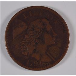 1794 LARGE CENT, HEAD OF 1795, VF NICE COIN