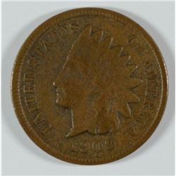 1909-S INDIAN HEAD CENT, F/VF, KEY DATE