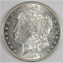 1889-S MORGAN SILVER DOLLAR, CHOICE BU WHITE!