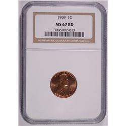 1969 LINCOLN CENT, NGC MS-67 RED!