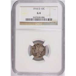 1916-D MERCURY DIME NGC G 4