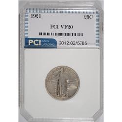 1921 STANDING LIBERTY QUARTER, PCI VF KEY COIN!