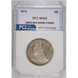 1876 SEATED HALF DOLLAR, PCI CHOICE BU