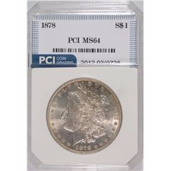 1878 MORGAN SILVER DOLLAR, PCI GEM BU