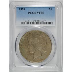 1928 PEACE DOLLAR PCGS VF-35