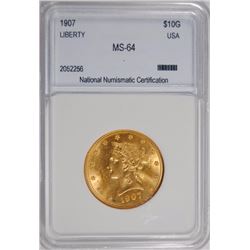 1907 $10 GOLD LIBERTY NNC CH BU