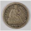 Image 1 : 1844  SEATED LIBERTY DIME VF KEY DATE