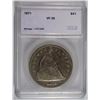 Image 1 : 1871 SEATED DOLLAR, SEGS VF  VERY NICE!