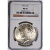 Image 1 : 1923 PEACE DOLLAR, NGC MS-66  TOUGH IN HIGH GRADES