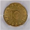Image 3 : 1954 SAARLAND 10 FRANKEN, PCGS MS-66 RARE!!