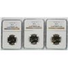 Image 1 : (3) 1965 SMS WASHINGTON QUARTERS  NGC MS-67