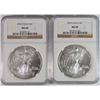 Image 1 : ( 2 ) 2003 AMERICAN SILVER EAGLES, NGC MS-69