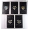 Image 2 : ( 5 ) 1971 PROOF 40% SILVER EISENHOWER DOLLARS IN ORIGINAL PLASTIC HOLDERS