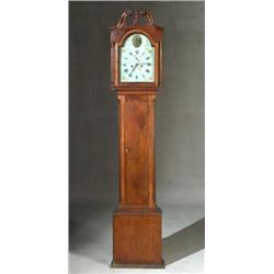 Chippendale Cherry Tall Case Clock New Jersey or Pennsylvania, Circa 1760-1780 The arched l...