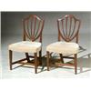 Image 1 : Pair of Federal Satinwood Inlaid Mahogany Shield-Back Side Chairs Attributed to the Workshop o...