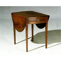 Property of Various Owners Federal Satin and Ebony Wood Inlaid Mahogany Pembroke Table...