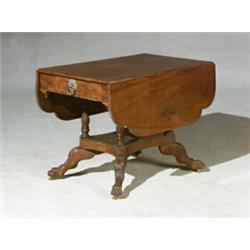 Federal Brass Mounted Mahogany Drop-Leaf Breakfast Table New York, Circa 1815 Some repairs...