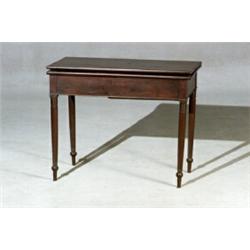 Federal Style Mahogany Pivoting Fold-Top Card Table Last Quarter 19th Century Cracks to upp...