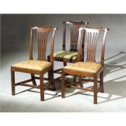 Assembled Set of Three Chippendale Walnut Side Chairs Southern, Possibly Petersburg, VA, Circa...