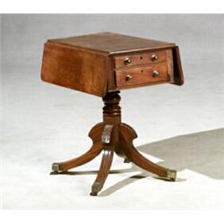 Federal Mahogany Drop-Leaf Work Table New York, Circa 1815 Each end fitted with two graduat...