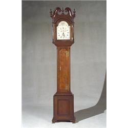 Chippendale Walnut Tall Case Clock Dial Signed Jacob Gorgas, Lancaster County, PA, Circa 1770-...