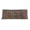 Image 1 : Shiraz Rug Post 1950 Red ground with three latchhook medallions enclosing a latchhook diamo...