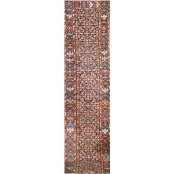 Malayer Rug Second Quarter 20th Century Blue ground with millefleur field within a floral t...