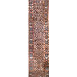 Malayer Rug Second Quarter 20th Century Blue ground with millefleur field within a floral t...