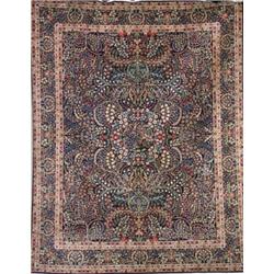 Property of Various Owners Laver Kerman Rug Post 1950 Blue ground with floral sp...