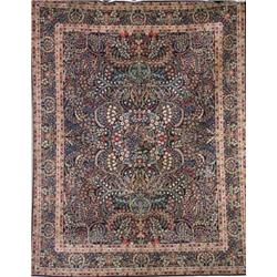 Property of Various Owners Laver Kerman Rug Post 1950 Blue ground with floral sp...