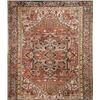 Image 1 : Heriz Rug Second Quarter 20th Century Red ground with herati field centering a star medalli...