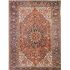 Image 1 : Heriz Rug Second Quarter 20th Century Red ground with herati field centering a star medalli...