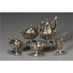 Gorham Sterling Five-Piece Coffee and Tea Service Providence, First Half 20th Century In th...