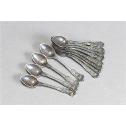 Set of Twelve Tiffany & Co. Sterling Demitasse Spoons New York, Olympian Pattern, Introduced 1...