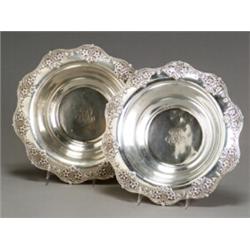 Pair of Tiffany & Co. Sterling Bowls New York, 1907-1938 Each decorated with a pierced scro...