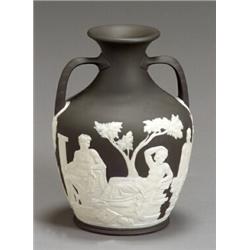 Property from the Estate of Virginia Insley Wedgwood Solid Black Jasper Portland Vase<...