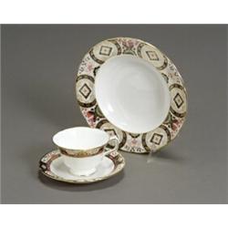 Royal Crown Derby 'Chelsea Garden' Part Dinner Service Modern Consisting of: 12 Soup pla...