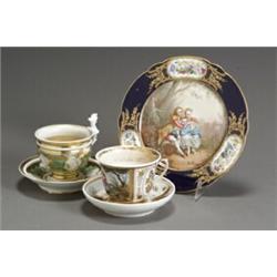 Property of a Baltimore Collector SFvres-Type Pictorial Plate and Two Paris Porcelain...